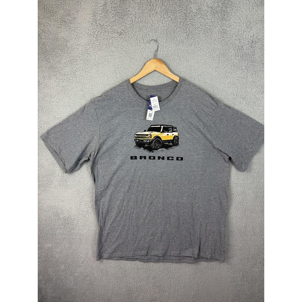 Bronco Shirt Mens 2XL Gray Ford Bronco Graphic Tee Granite Heather New Mens